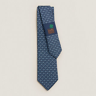 シルクタイ 7 cm 《グッドラック》 - ブルー | Hermès - エルメス-公式